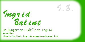 ingrid balint business card